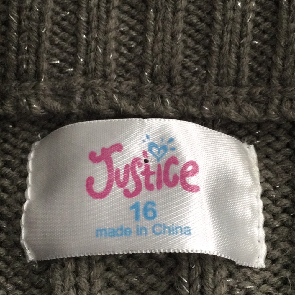 Justice Fuzzy Faux Fur Glitter Gray Full Front Zip Collared Vest 16 (Juniors) - Picture 12 of 16
